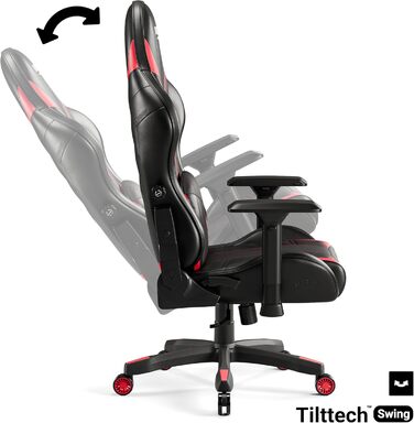 Ігрове крісло Diablo X-Ray, офісне, 4D підлокітники, ергономічний дизайн, перфорована екошкіра, чорний/червоний, розмір L