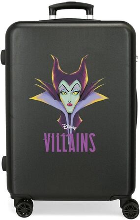 Середня валіза Disney Villains Maleficent, чорна, ABS, 65 см, 56 л, 4 колеса, кодовий замок