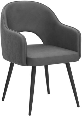 Стілець Chairus 2 шт. з оксамиту, поворотний на 360°, м'який обідній стілець з підлокітниками для кухні, дому, офісу, вітальні, сірий 53×58×78 см