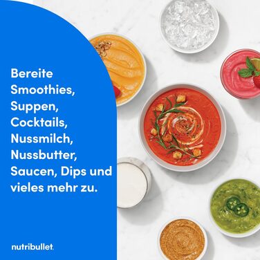 Стаціонарний блендер Nutribullet SmartSense Mixer Combo NBF550DG, 1500Вт, з чашею 1.9л та стаканами 700/900мл, 5 швидкостей, пульсаційний режим, чорний