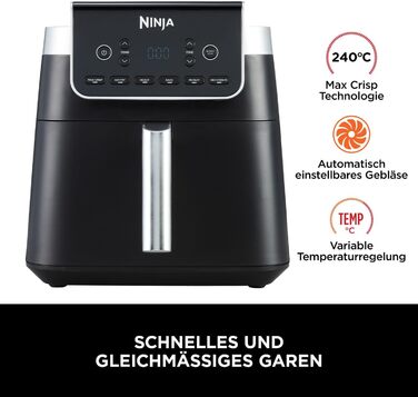 Фритюрниця Ninja Foodi FlexDrawer Dual Zone, 7-в-1, Airfryer, AF500EUCP, чорний & мідний колір