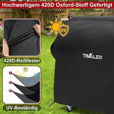 Водонепроникний чохол для гриля Tavaler 140x65x120 см, 420D Оксфорд, захисна накидка для газового гриля Weber, Enders, Char Broil