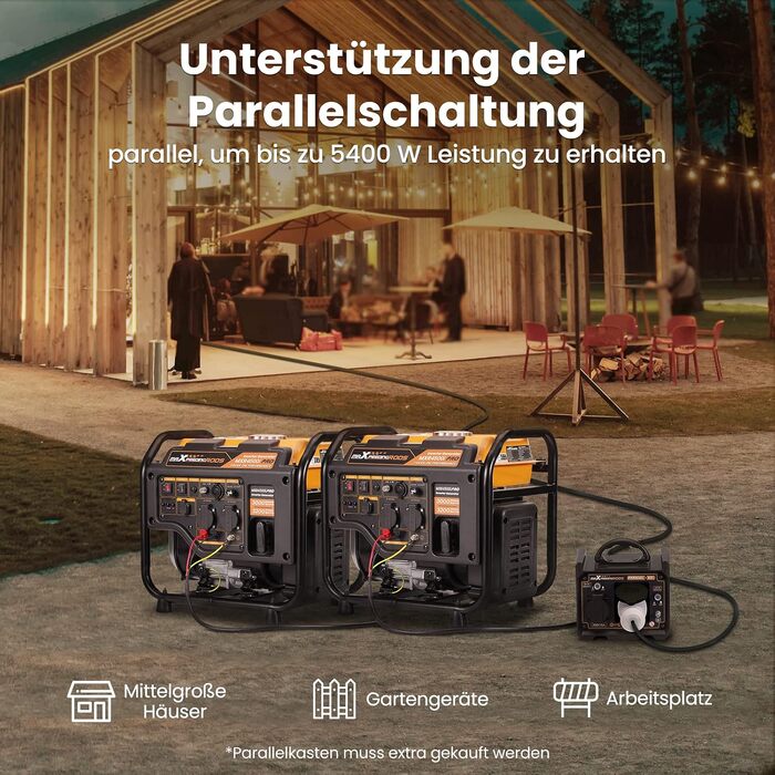 Інверторний бензиновий генератор maXpeedingrods PRO4500I 3500Вт, 4-тактний, 223сс, портативний (жовтий)
