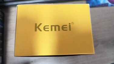 Професійна машинка для стрижки волосся Kemei, тример для бороди, акумуляторна, золотиста, з насадками, для чоловіків, перукарський інструмент
