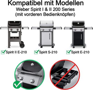 Чавунна решітка для гриля Weber Spirit I & II 200 серії, E-210, E-220, S-210, S-220, 44,5 см, змінна решітка для Weber 7637 з передніми ручками, чавунна решітка для барбекю