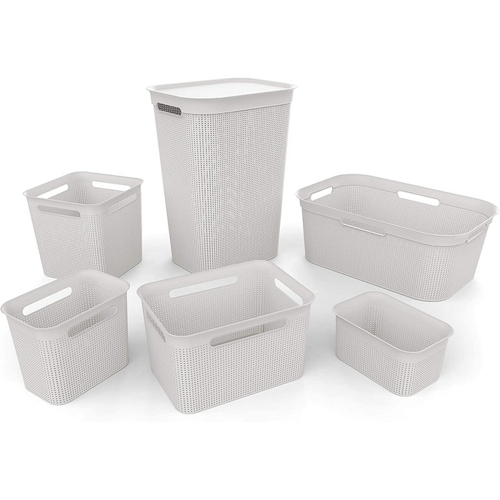 Кошик для білизни Rotho Brisen 50 л з кришкою і ручками, пластик PP, BPA-free, антрацит