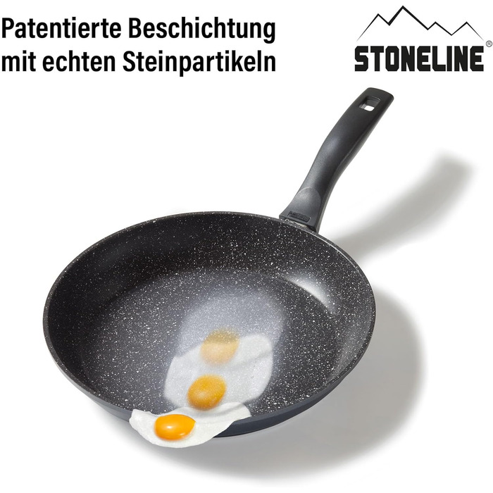 STONELINE Набір каструль для індукції, 8 предметів з кришками, антипригарне покриття з кам'яними частинками, алюмінієві каструлі та сковороди для всіх типів плит