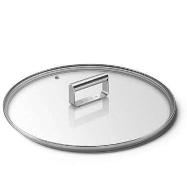 Скляна кришка Smeg CKFL3001 із загартованого скла, діаметром 30 см, з ручкою з нержавіючої сталі та випускним клапаном для пари