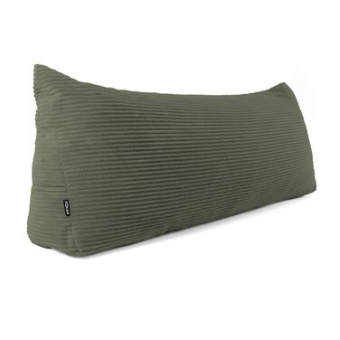 Подушка для спини Pokar Keilkissen 180x50 см, хакі. Подушка для читання на ліжко та диван з кишенями, сертифікат Oeko Tex 100