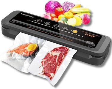 Вакууматор для продуктів MegaWise — потужна компактна машина для вакуумного запакування їжі, автоматична, One-Touch