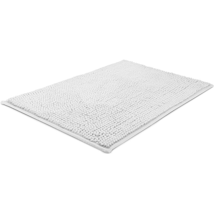 Килимок для ванної Beautissu BeauMare 70x100 см, білий, мікрофібра, нековзкий, м'який, машинне прання