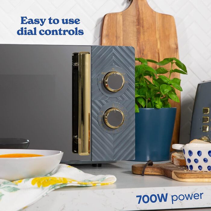 Мікрохвильова піч Russell Hobbs RHMM723G 17 л, 700 Вт, сіра: 5 режимів потужності, таймер, функція розморожування, стильний дизайн