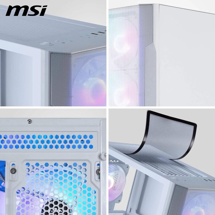 Корпус для ПК MSI MAG Forge M100R White, білий, ігровий, з підсвіткою RGB