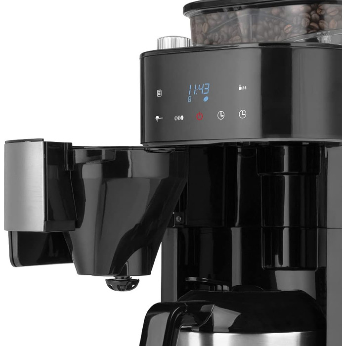 Кавоварка GASTROBACK Grind & Brew Pro Thermo, срібляста, чорна, з млином, термос, автоматична