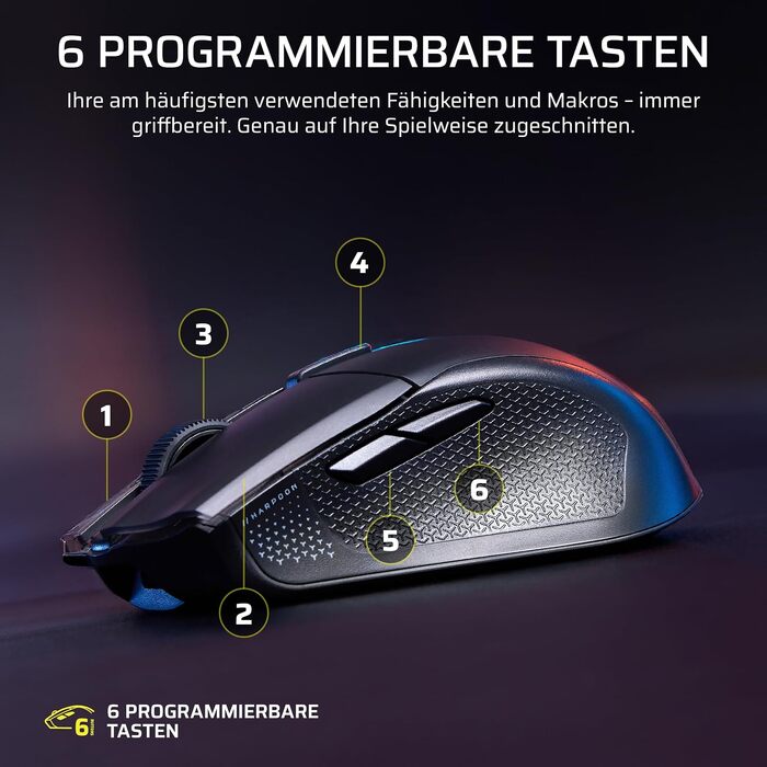 Бездротова ігрова миша Corsair Harpoon RGB Wireless Gaming Mouse, чорна