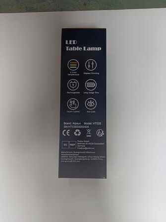 LED настільна лампа Aipsun, 2 шт., димована, акумуляторна, бездротова, антрацит, алюміній, IP54, USB-C, 2700K/4000K/6000K, водостійка