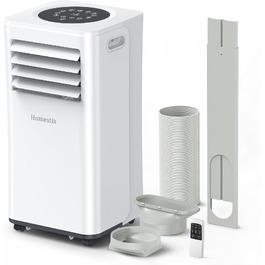 Мобільний кондиціонер 9000 BTU 4-в-1: охолодження, осушення, вентиляція, таймер 24 год, для приміщень до 33 м² (білий)