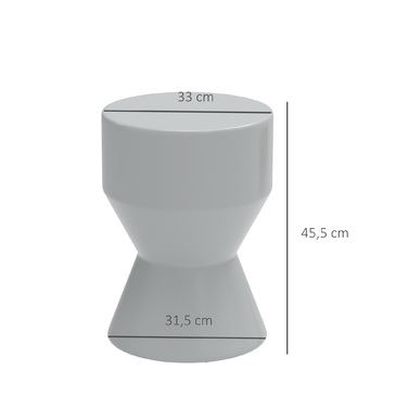 Керамічний табурет Outsunny 120 кг з навантаженням Ø33 x 45.5 см Атмосферостійкий садовий стілець у формі пісочного годинника Квітковий табурет для ніг на відкритому повітрі Кемпінг Сад Патіо Балкон світло-сірий