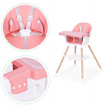 Дитячий стільчик для годування 2в1, рожевий, Ecotoys