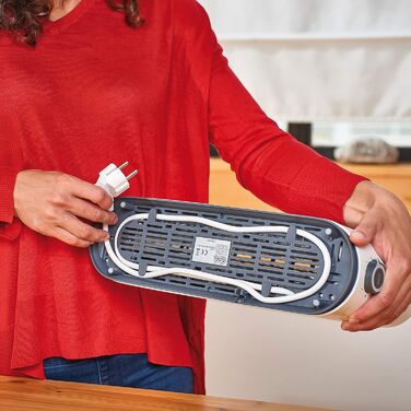Тостер Black+Decker BXTO1001E, 1000 Вт, білий, з великим екстрадовгим слотом, 7 режимів підсмажування, функція High-Lift, зупинка, змотування кабелю