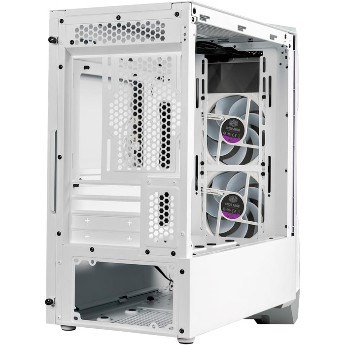 Корпус Cooler Master TD300 Mesh White Mini-Tower для Micro-ATX/Mini-ITX, білий, із сітчастою передньою панеллю для покращеного повітряного потоку, 2 ARGB-вентилятори 120 мм, бічна панель із загартованого скла, знімна верхня кришка, ARGB/PWM-хаб