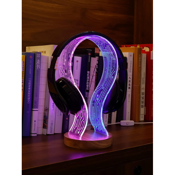 Підставка для навушників YuanDian з підсвіткою RGB, геймерський тримач для гарнітури на стіл, 16 кольорів, аксесуар для ігрової кімнати, подарунок для геймерів