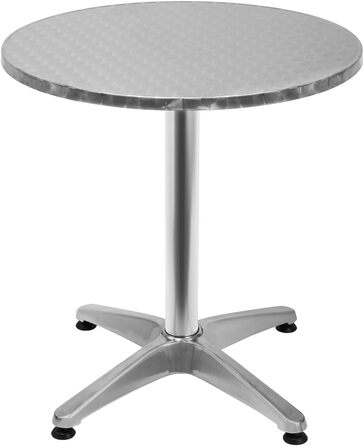 Столик Casaria® 2in1: регульована висота, складний, Ø 60 см, алюміній, для вулиці та дому