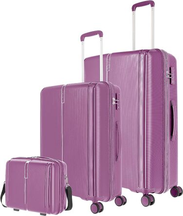 Набір валіз Travelite VAKA 4W L/M + б'ютікейс, фіолетовий, універсальний розмір