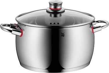 Набір каструль WMF Quality One 5 шт для індукції, полірована нержавіюча сталь з кришками, без покриття, з паровідводом