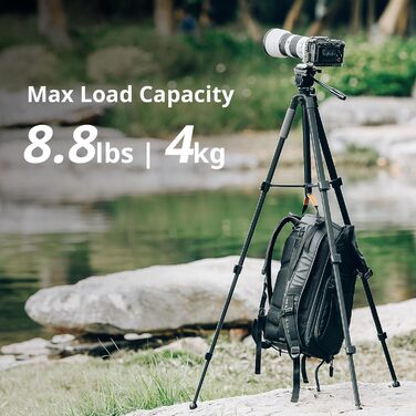 SMALLRIG CT-07 туристичний штатив 1,61 м для iPhone та камери, універсальний телефонний і камерний штатив із швидким перемиканням вертикальної/горизонтальної орієнтації, регульованими кутами та сумкою, модель 4689