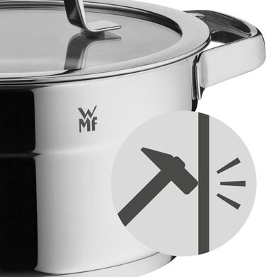 Набір каструль WMF Compact Cuisine 5 предметів, індукційний, нержавіюча сталь, з кришками, полірований Cromargan, без покриття, з внутрішньою шкалою