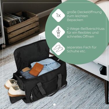Дорожня сумка Travelite Kick Off L, 60 см, 73 л, велика спортивна сумка, чорна
