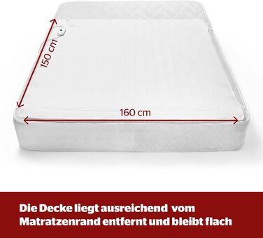 Електричний підігрівальний матрац Silentnight Comfort Control (150x160 см) — Підігрівальна ковдра з 3 рівнями температури, швидким нагріванням та можливістю прання