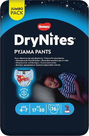 Нічні підгузки-трусики DryNites для хлопчиків 4-7 років, 64 шт, Pyjama Pants