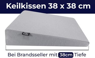 Подушка для сидіння Brandsseller (38x38x8/2 см, сіра) на стілець, автокрісло, офісний стілець