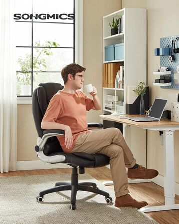 Офісний стілець SONGMICS Ergonomischer Bürostuhl, регульований, чорний, OBG21B, 52 x 53 x 122 см