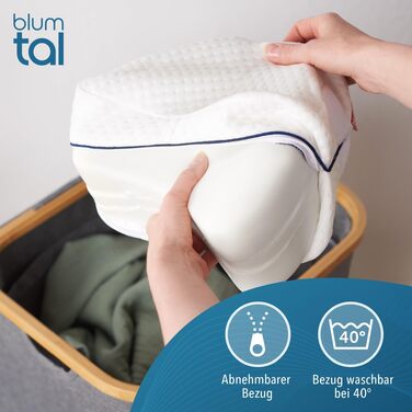 Подушка для сну між ніг Blumtal з піни Memory Foam для лежання на боку - сертифікат Oeko-TEX, ортопедична подушка при ішіасі, біла