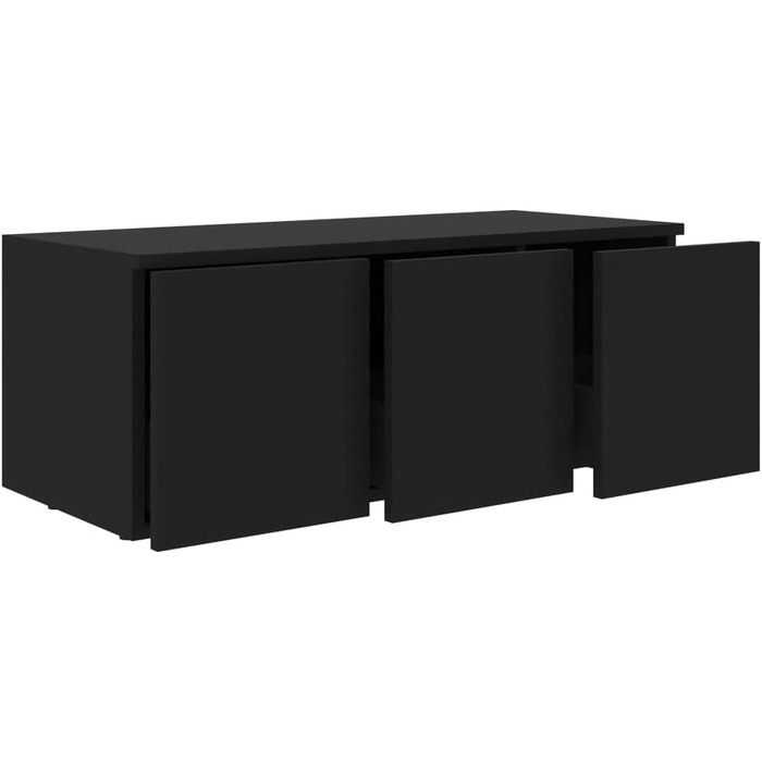 vidaXL ТВ тумба з 3 шухлядами, чорна, 80x34x30 см, ДСП
