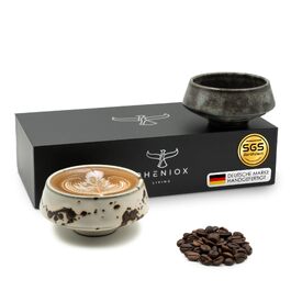 Набір керамічних чашок для капучино та лате Pheniox Barista, 2 шт по 180 мл, порцелянові чашки без ручки для Latte Art, сучасний дизайн, придатні для посудомийки