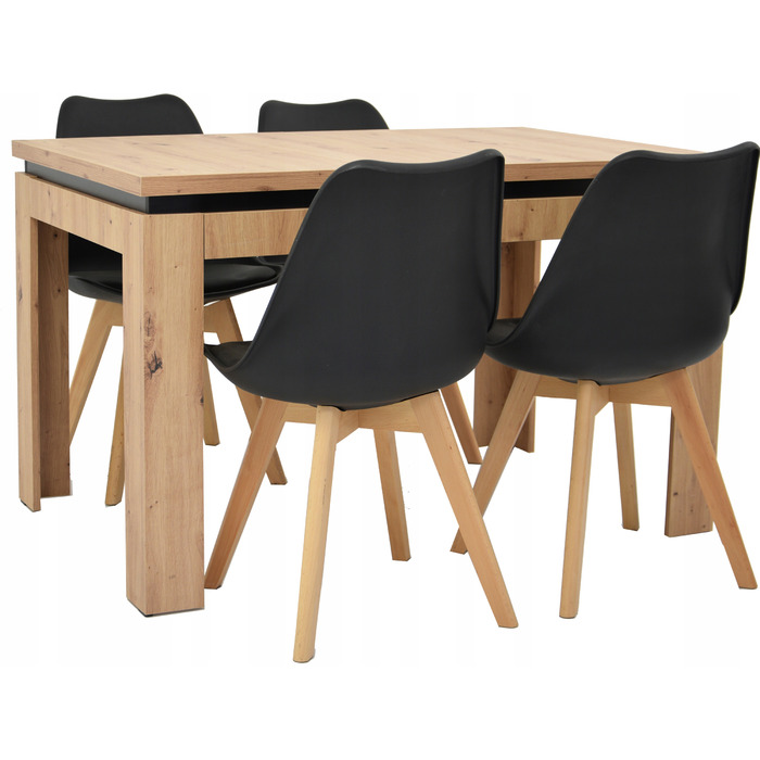 Набір з 4 стільців та столу 80x120 у скандинавському стилі ARTISAN SALON