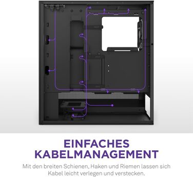 NZXT H5 Flow – компактний ігровий ATX Midi Tower корпус для ПК, високий повітряний потік, 2 вентилятори 120 мм, підтримка радіатора 360 мм спереду та 240 мм зверху, чорний