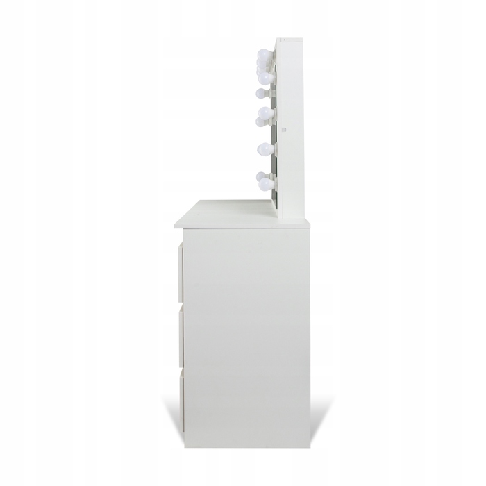 Туалетний столик ELDEN білий MDF з дзеркалом та шухлядами, 120x45x140 см