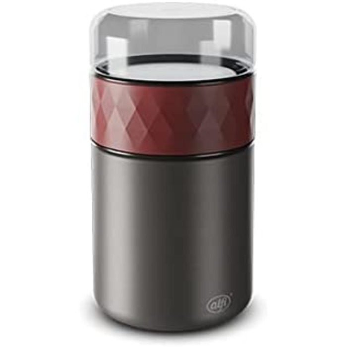 Термос для їжі alfi ENDLESS FOOD MUG 500 мл, червоний, з контейнером для снеків, 3-в-1, з нержавіючої сталі, ізольований, герметичний, зберігає тепло до 5 годин, холод до 10 годин, придатний для миття в посудомийній машині, без BPA