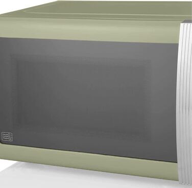 Мікрохвильова піч Swan Retro SM22030GNEU, 20 л, 800 Вт, 5 режимів, розморожування, таймер 60 хв, зелена, вінтажний дизайн, дзеркальні дверцята, 27 см тарілка