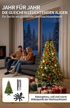 Штучна ялинка 4smile з LED-підсвіткою, 150 см, різдвяне дерево зі світлодіодною гірляндою