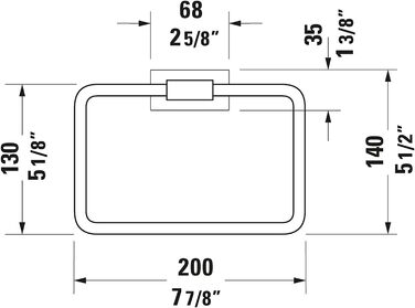 Кільце для рушника Duravit Karree, настінне, хром, 20x6 см