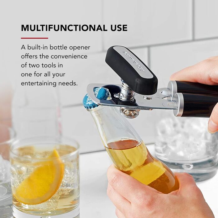 Відкривачка для консервів та пляшок KitchenAid Класична, 21 см, Чорна