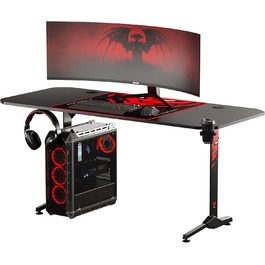 Ігровий стіл Diablo X-Mate 160x75x75 см: карбонова стільниця, підставка для навушників, тримач для напоїв