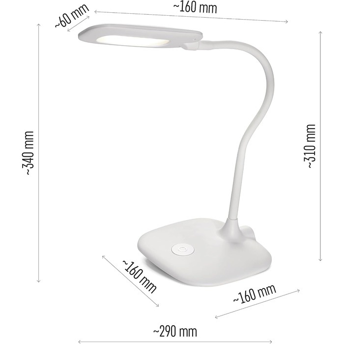 Настільна LED-лампа EMOS STELLA, 6,5 Вт, 400 лм, 4000K, гнучкий корпус, біла
