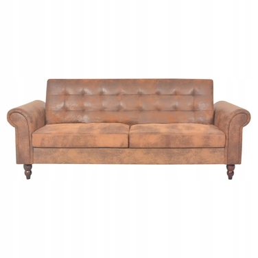 Розкладний 2-місний диван Chesterfield, коричневий, 196x58x82 см